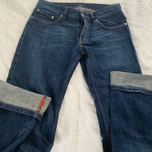 PRADA Red logo Blue Jeans size 31 Classic Fit